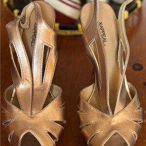 Xappeal Women's Shimmering Bronze Heels
